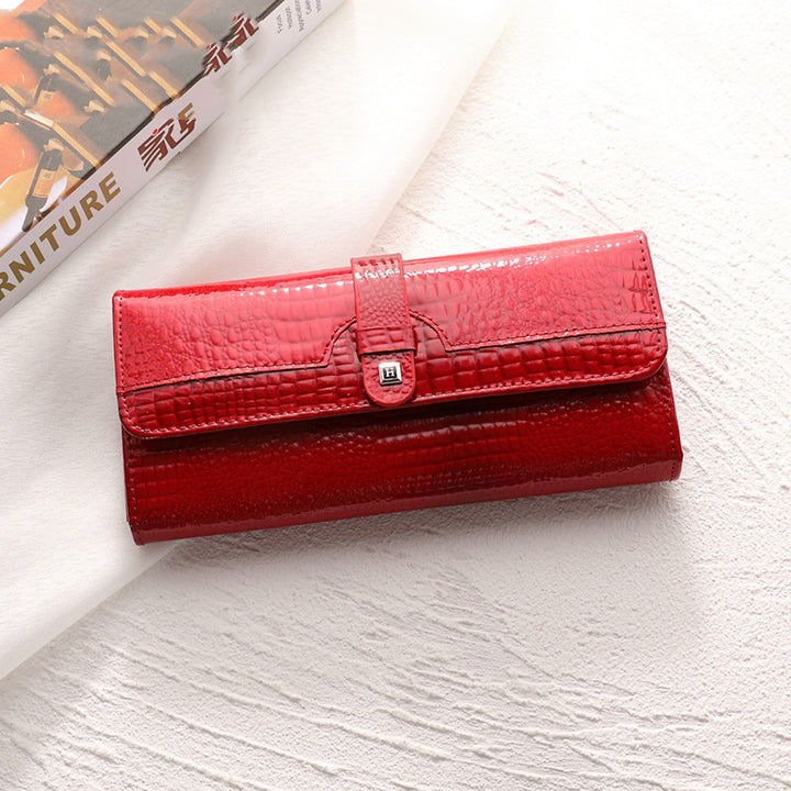 Women's Bright Leather Wallet in Red | Confetti Living