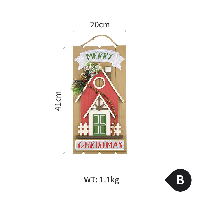 Christmas-themed birdhouse decoration with dimensions and weight on a white background