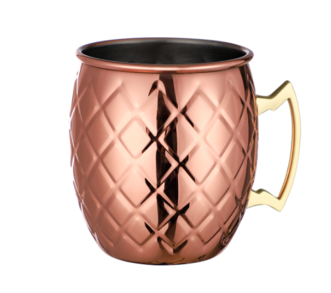 Home Bar Hammered Copper Moscow Mule Mug showing Reticulated Copper | Confetti Living