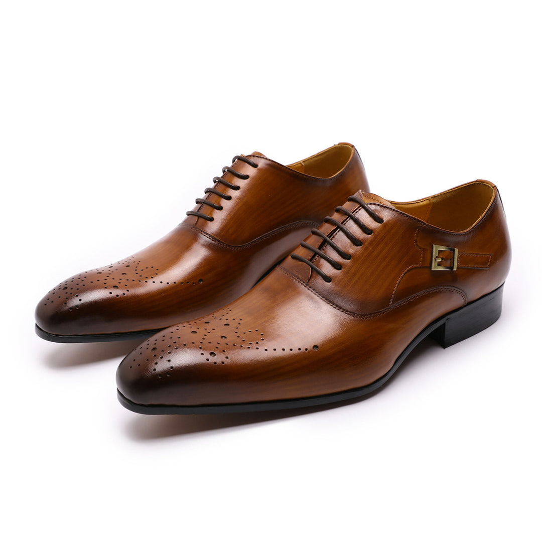 Men's Leather Carved Brock Oxford Shoes | Confetti Living