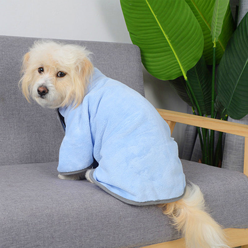 Absorbent Dog Towel and Bathrobe Blue | Confetti Living