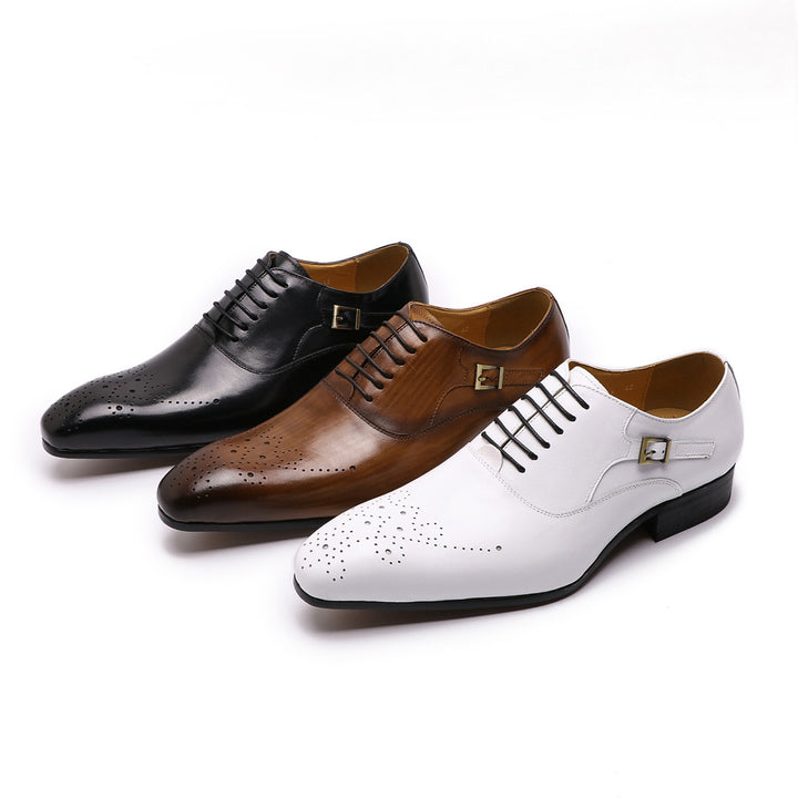 Men's Leather Carved Brock Oxford Shoes | Confetti Living