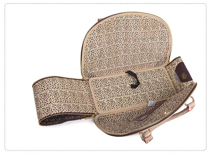 Pet Travel Bag for Cats and Small Dogs showing internal space | Confetti Living