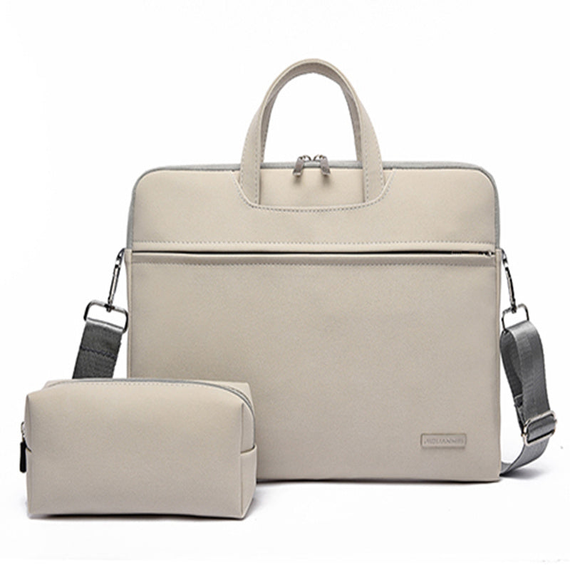 Women's PU Leather Laptop Bag in Beige | Confetti Living