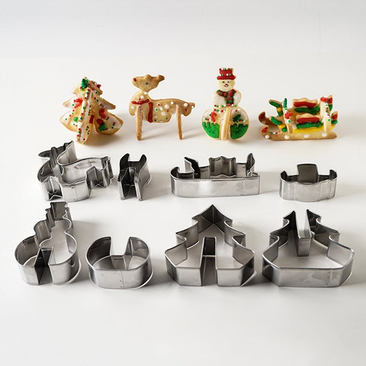 Christmas 3D Cookie Cutters Set showing Cookies and Cutters | Confetti Living
