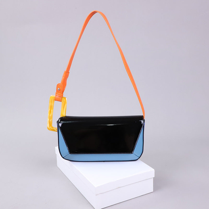 Women's French Niche Shoulder Bag in Black Blue | Confetti Living