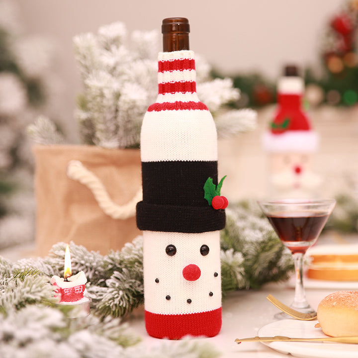 Christmas Wine Bottle Covers Showing Snowman Style | Confetti Living