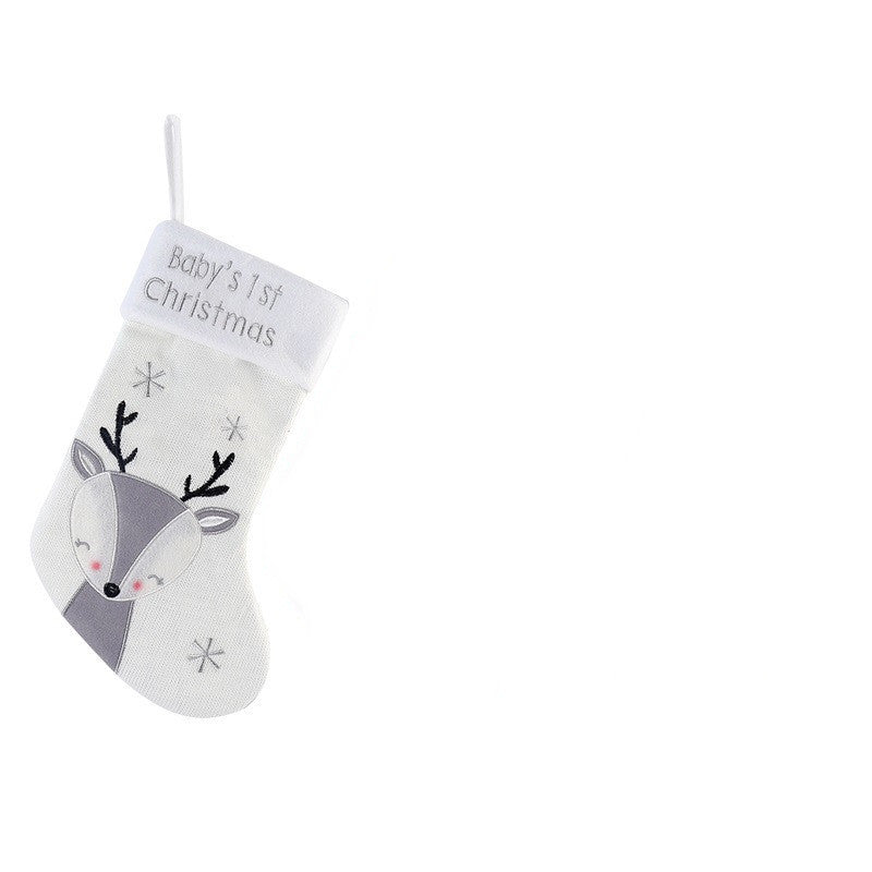 Christmas Gift Stockings - Baby's First Christmas Grey Fox | Confetti Living