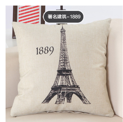 Cushions Great Buildings of the World showing Eiffel Tower | Confetti Living