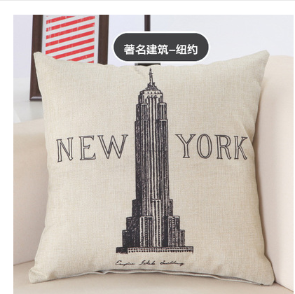 Cushions Great Buildings of the World showing New York | Confetti Living