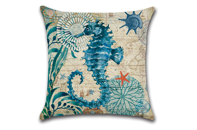 Cushion Cover Marine Life Designs showing Seahorse | Confetti Living