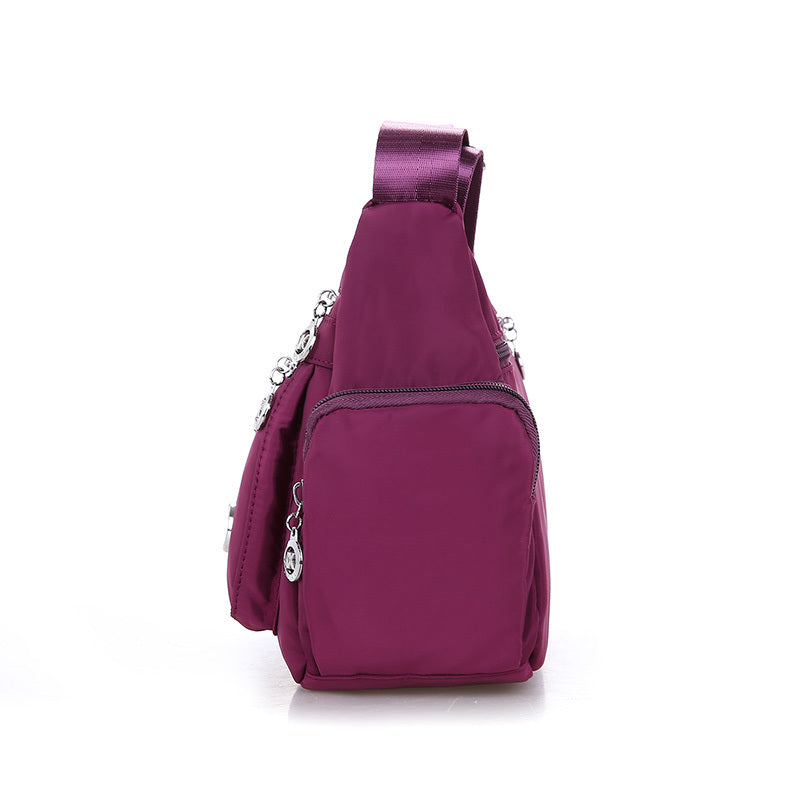 Women's Multi-Layer Oxford Shoulder Bag showing side view | Confetti Living