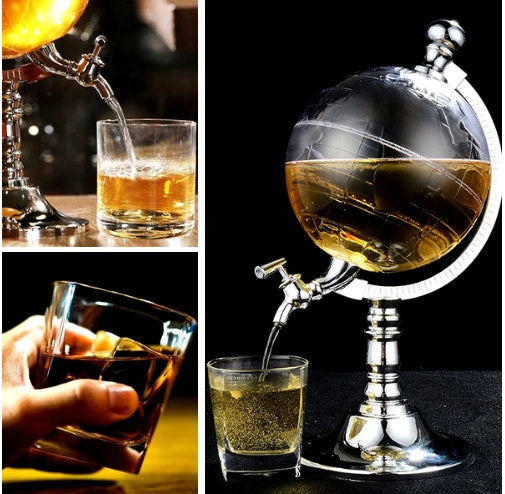 Home Bar Globe Wine Decanter with Tap showing details | Confetti Living