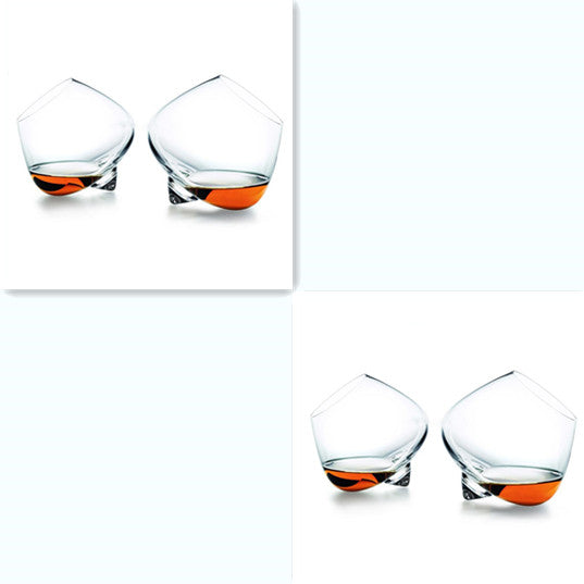 Home Bar Whimsical Crystal Whiskey Glass showing set of 4 glasses | Confetti Living