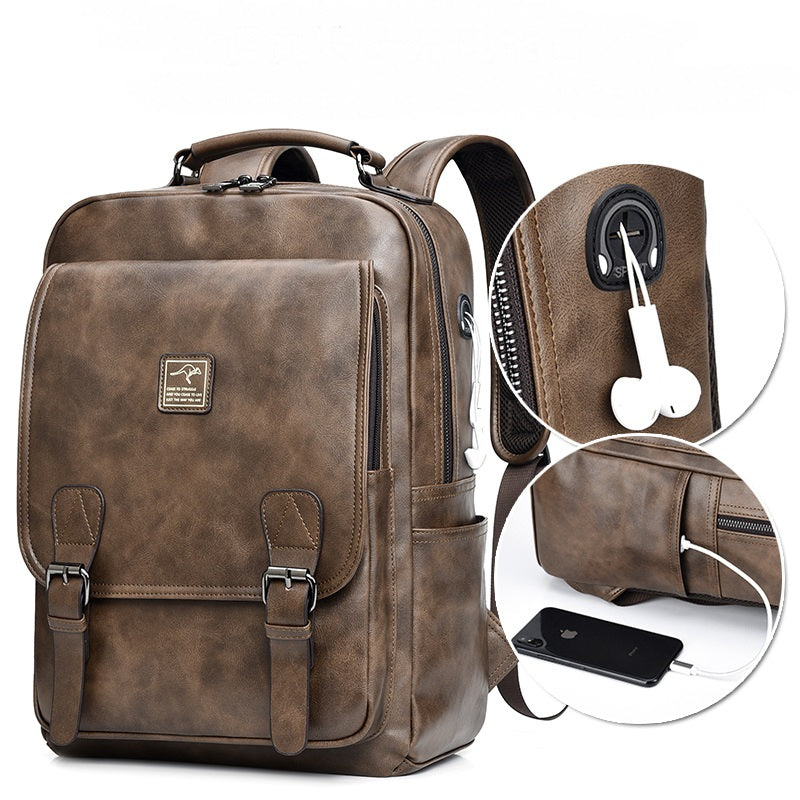 Casual Large-Capacity Computer Backpack Khaki with accessories | Confetti Living