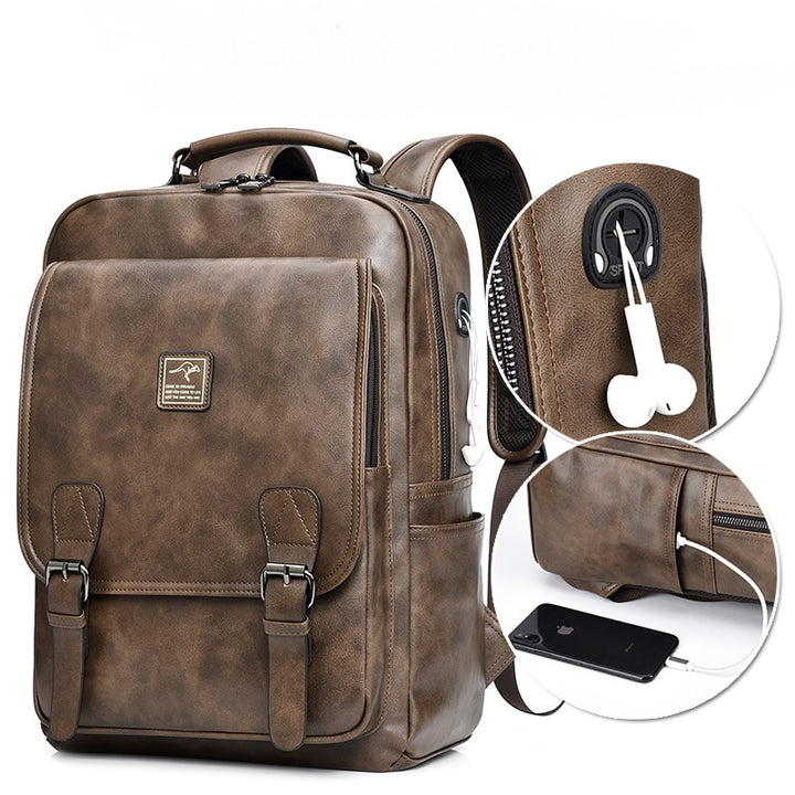 Casual Large-Capacity Computer Backpack Khaki with accessories | Confetti Living