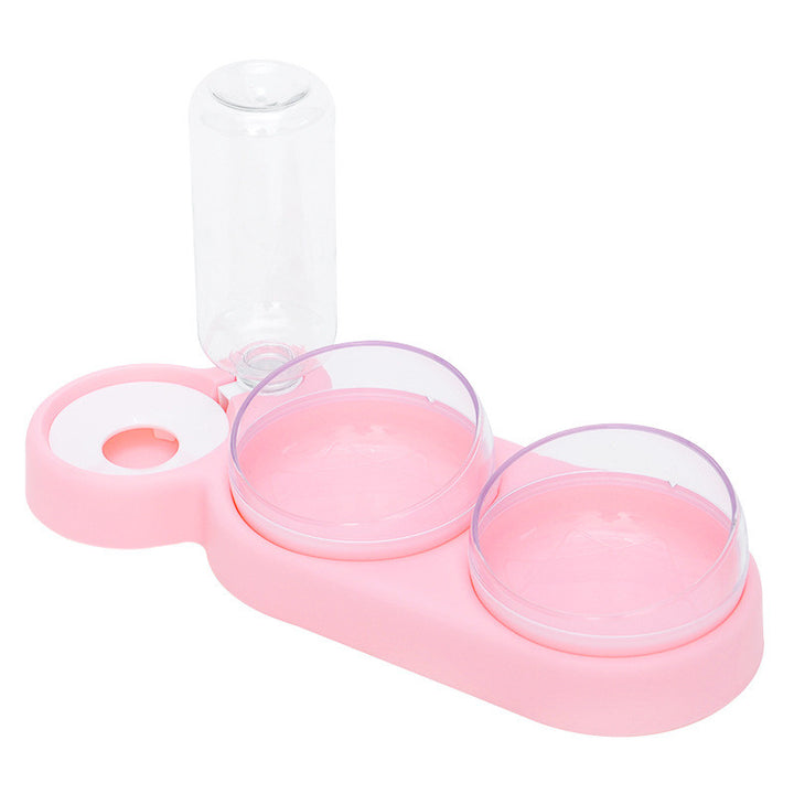 Automatic Pet Feeder Food Bowl With Water Fountain Pink | Confetti Living
