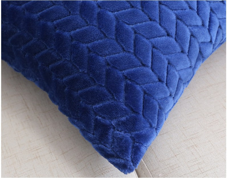 Cushion Cover Nordic Style Flannel in Royal Blue showing details | Confetti Living