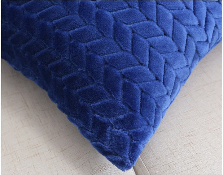 Cushion Cover Nordic Style Flannel in Royal Blue showing details | Confetti Living