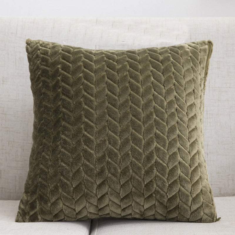 Cushion Cover Nordic Style Flannel in Army Green | Confetti Living