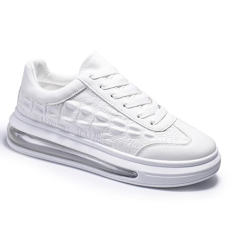 Men's Trendy Leather Fashion Sneakers in White | Confetti Living