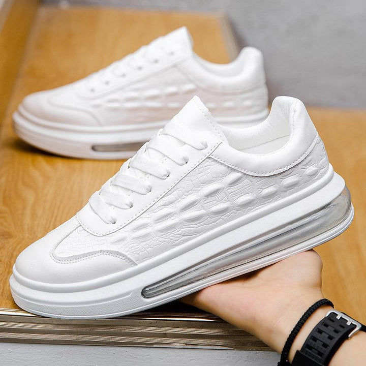 Men's Trendy Leather Fashion Sneakers in White | Confetti Living