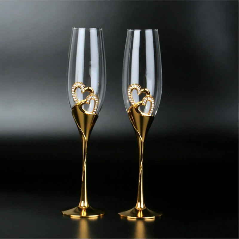 Home Bar Crystal Diamond Champagne Glass Set | Confetti Living