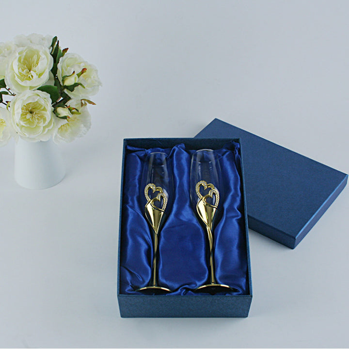Home Bar Crystal Diamond Champagne Glass Set showing packaging | Confetti Living