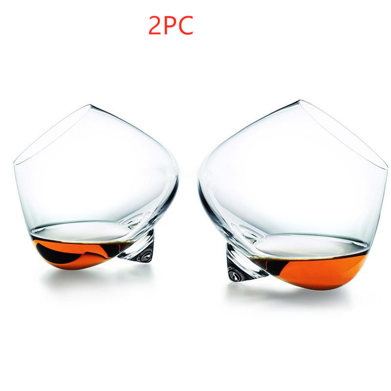 Home Bar Whimsical Crystal Whiskey Glass showing a 2 piece set | Confetti Living