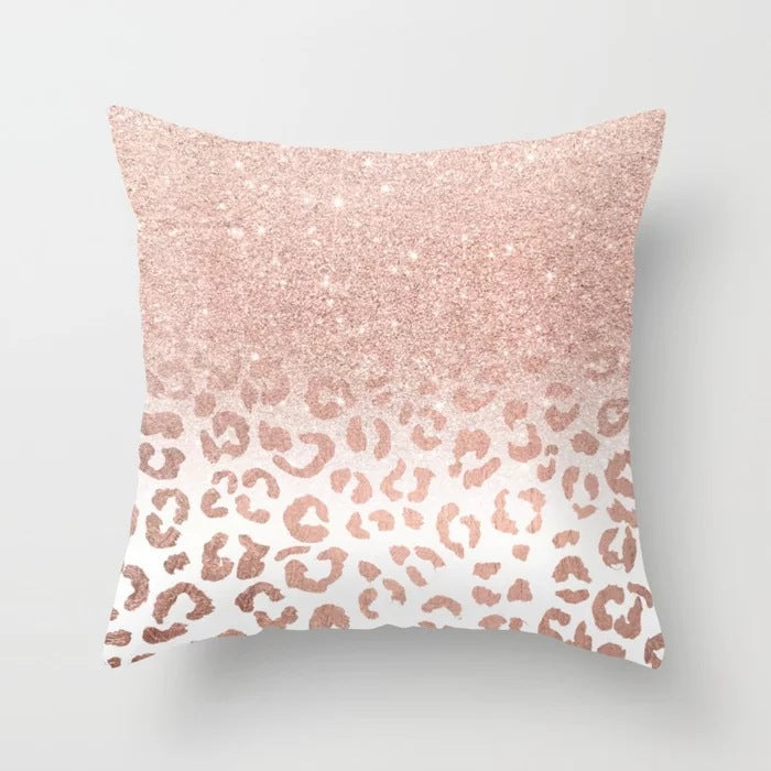 Cushion Cover Pink Tones and Petterns showing Sparkling Leopard | Confetti Living