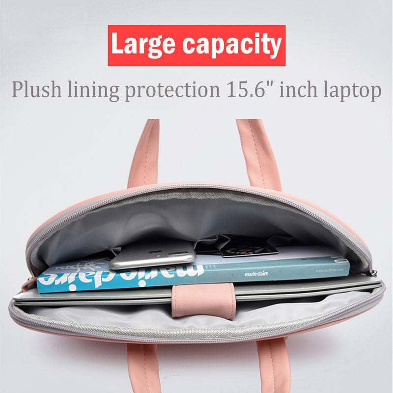 Women's PU Leather Laptop Bag showing capacity | Confetti Living