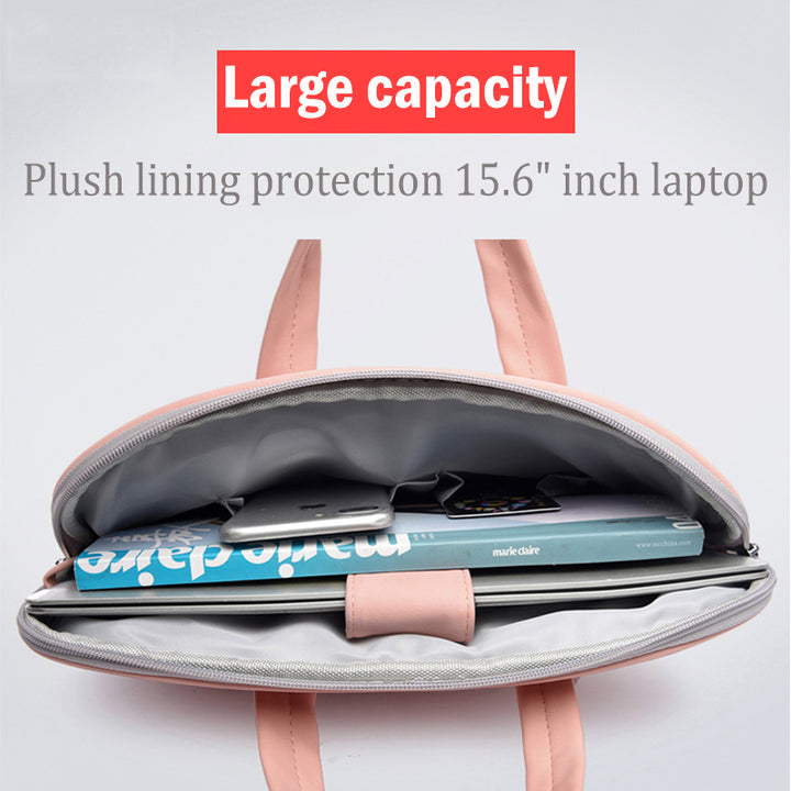 Women's PU Leather Laptop Bag showing capacity | Confetti Living