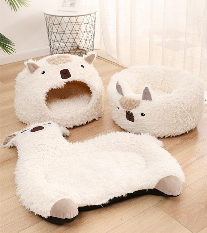 Alpaca Plush Pet Bed for Dogs and Cats | Confetti Living