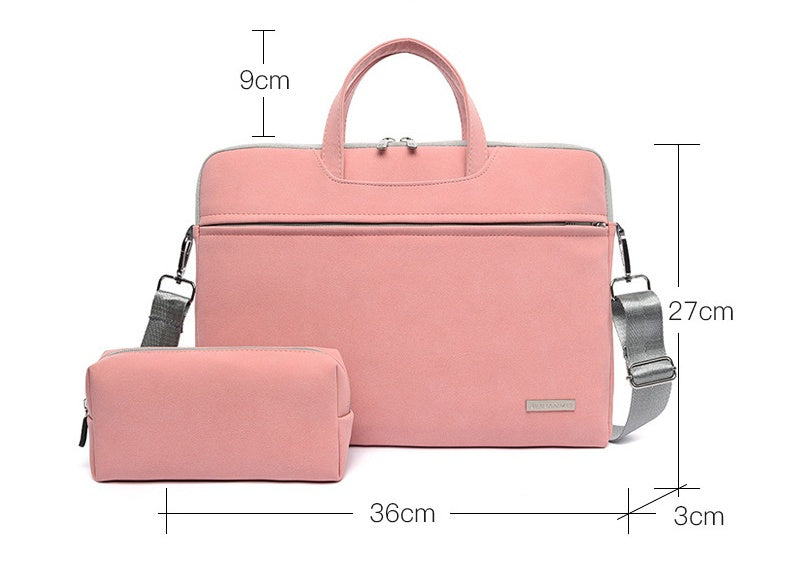 Women's PU Leather Laptop Bag showing Dimensions | Confetti Living