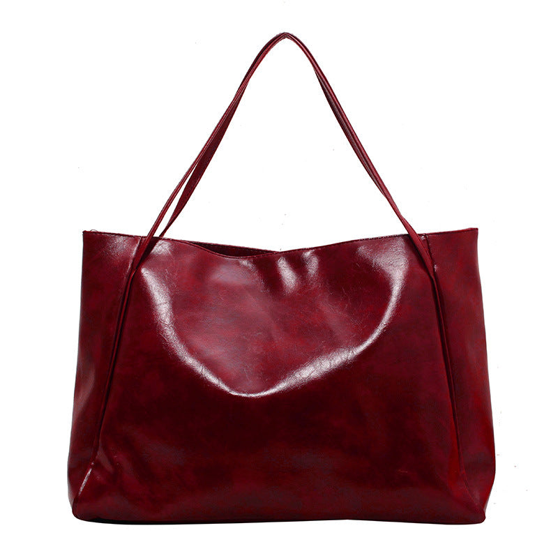 Women's Vintage Large Capacity Tote Bag in Red | Confetti Living
