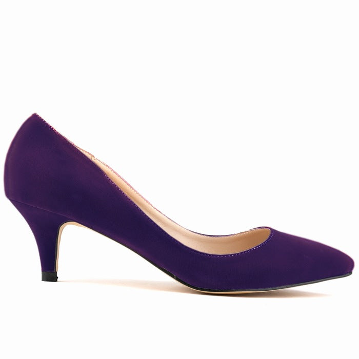 Women's Fashion Suede Stiletto Heel Shoes in Purple | Confetti Living
