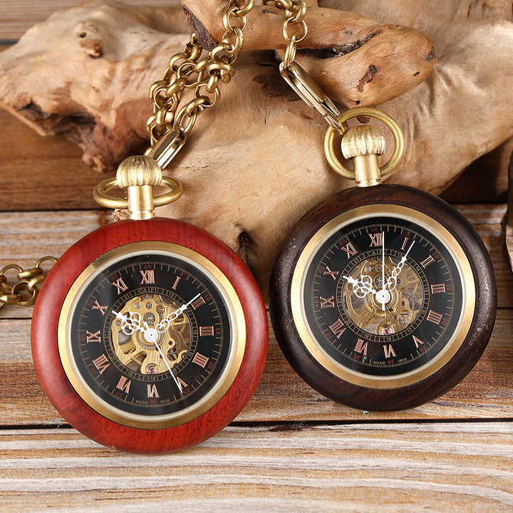 Antique Red Copper and Wood Mechanical Pocket Watch | Confetti Living