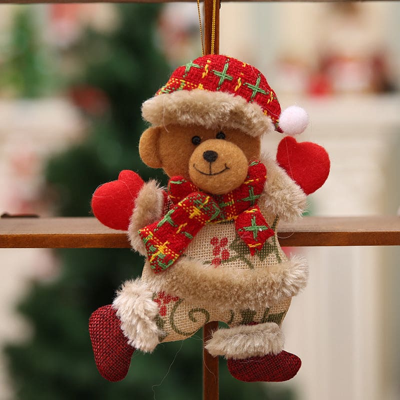 Christmas Tree Plush Ornaments Showing Christmas Bear | Confetti Living