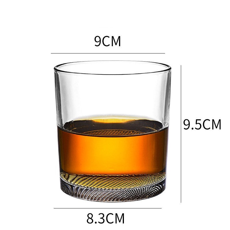 Home Bar Crystal Whiskey Glasses showing Grid Design with dimensions | Confetti Living