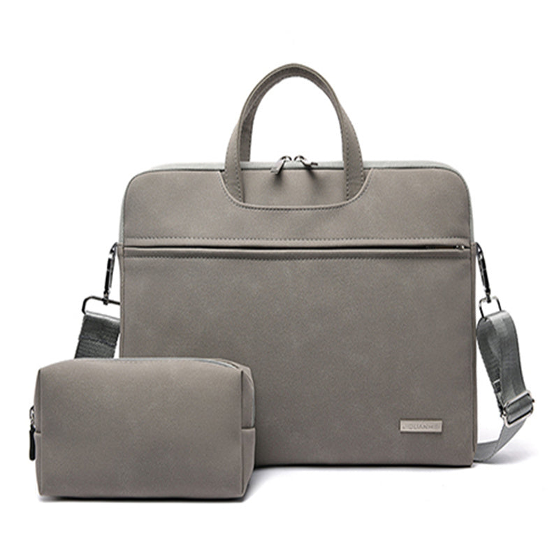 Women's PU Leather Laptop Bag in Grey | Confetti Living