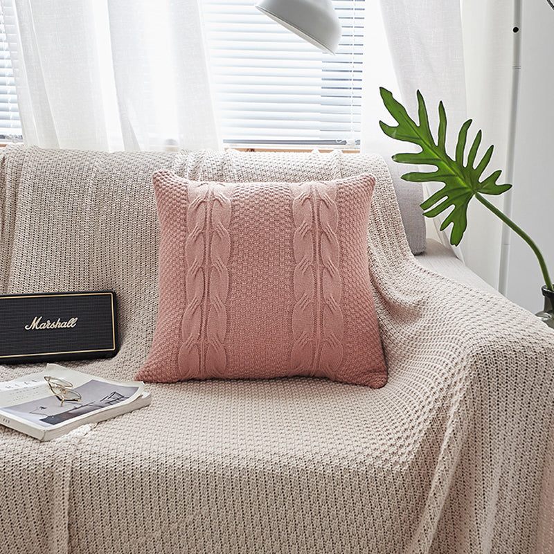 Cushion Cover Nordic Wool Knit Design in Pink | Confetti Living