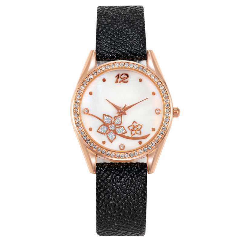 Women's Plaid Pattern Decorative Fashion Watch in Black | Confetti Living