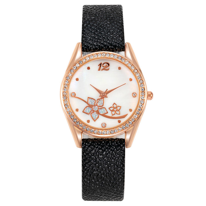 Women's Plaid Pattern Decorative Fashion Watch in Black | Confetti Living