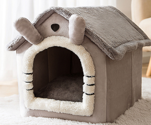 Foldable Decorative Pet House Bed showing Grey Rabbit design | Confetti Living
