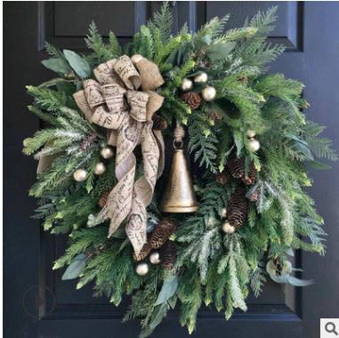 Christmas Door Hanging and Wall Decorations showing a Bell Style Wreath | Confetti Living