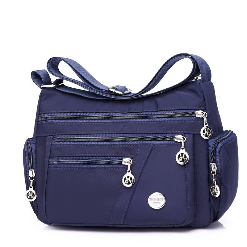 Women's Multi-Layer Oxford Shoulder Bag in Purple | Confetti Living