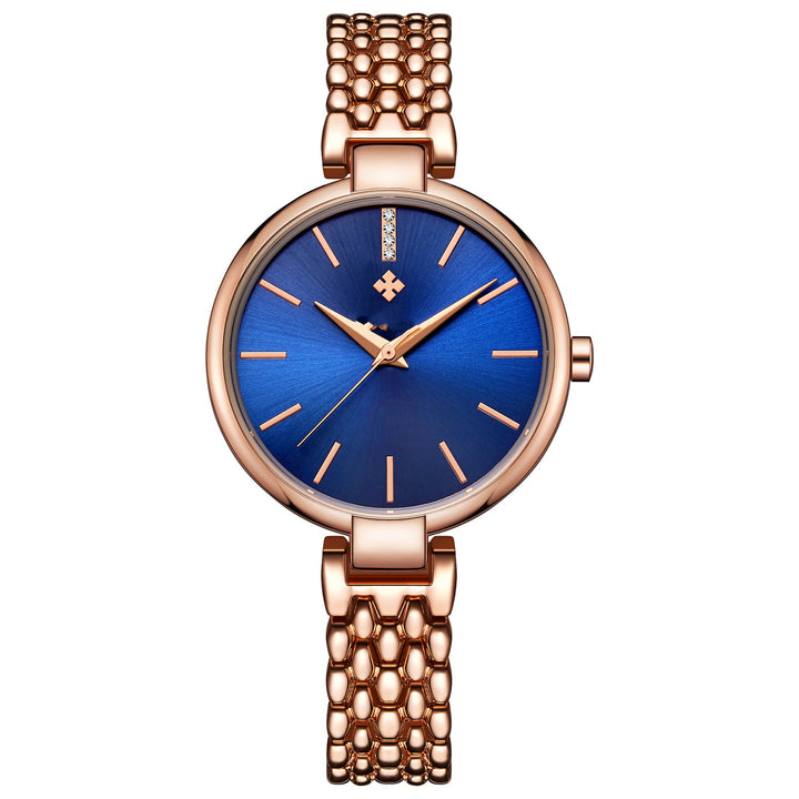 Women's Quartz Watch in Rose Gold with Blue Face | Confetti Living
