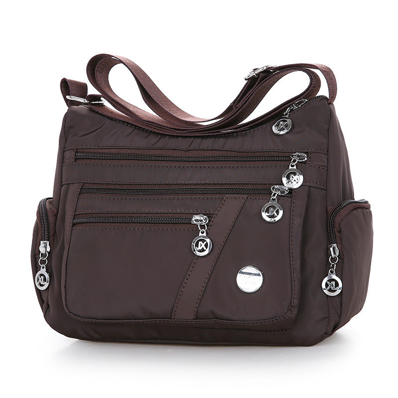Women's Multi-Layer Oxford Shoulder Bag in Dark Brown | Confetti Living