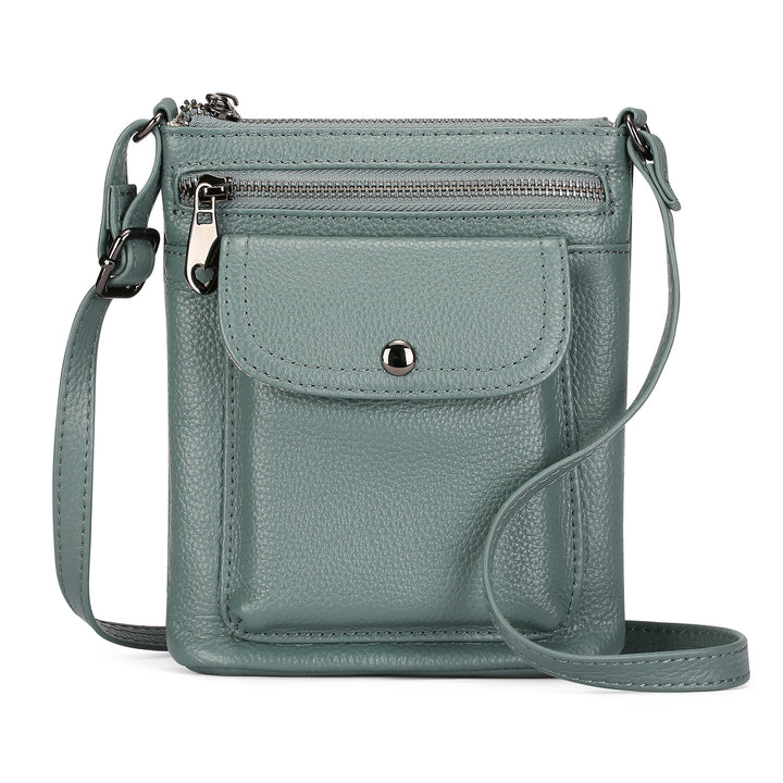 Women's Casual Leather Shoulder Bag in Light Blue | Confetti Living