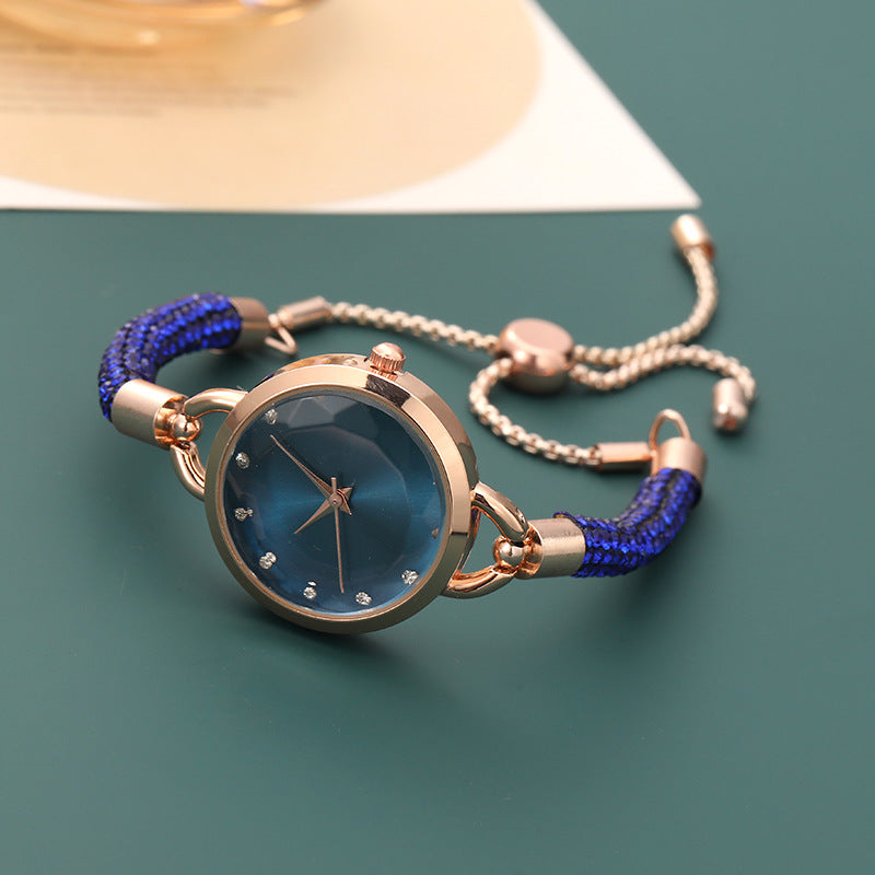 Women's Quartz Fashion Watch with Niche Bracelet Band in Blue | Confetti Living